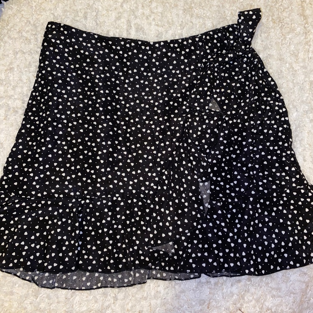 Heart print skirt.
